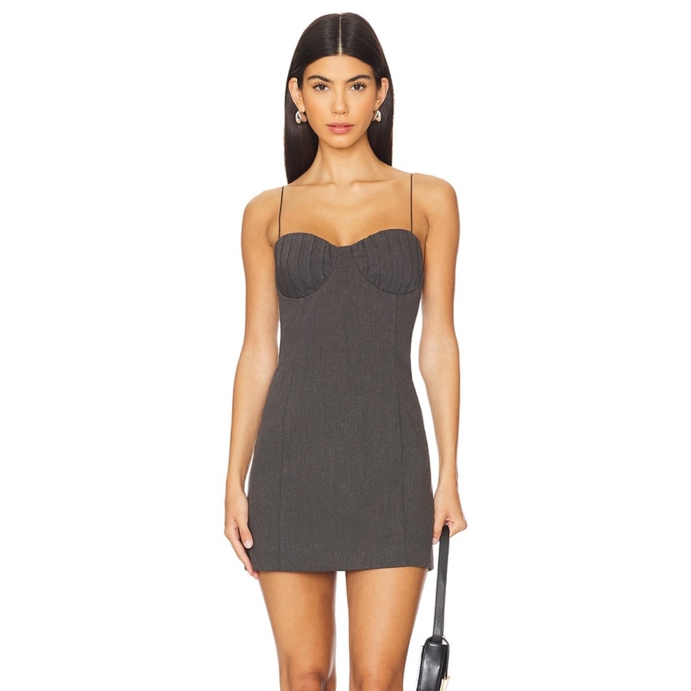 Lennox Mini Dress in Charcoal Grey